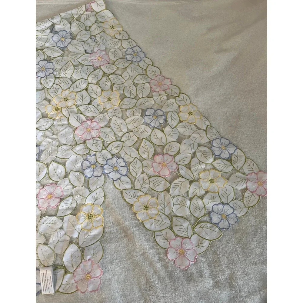 Spring Sam Hedeya Table Runner pastel flowers 70” long
